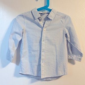 12-18m White and Blue Striped button down